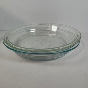 Vintage Pyrex‎ Clear Glass 9 inch Pie Plate Baking Dish Oven Microwave Safe
